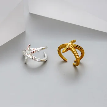 

European and American starfish ring niche design trend ring