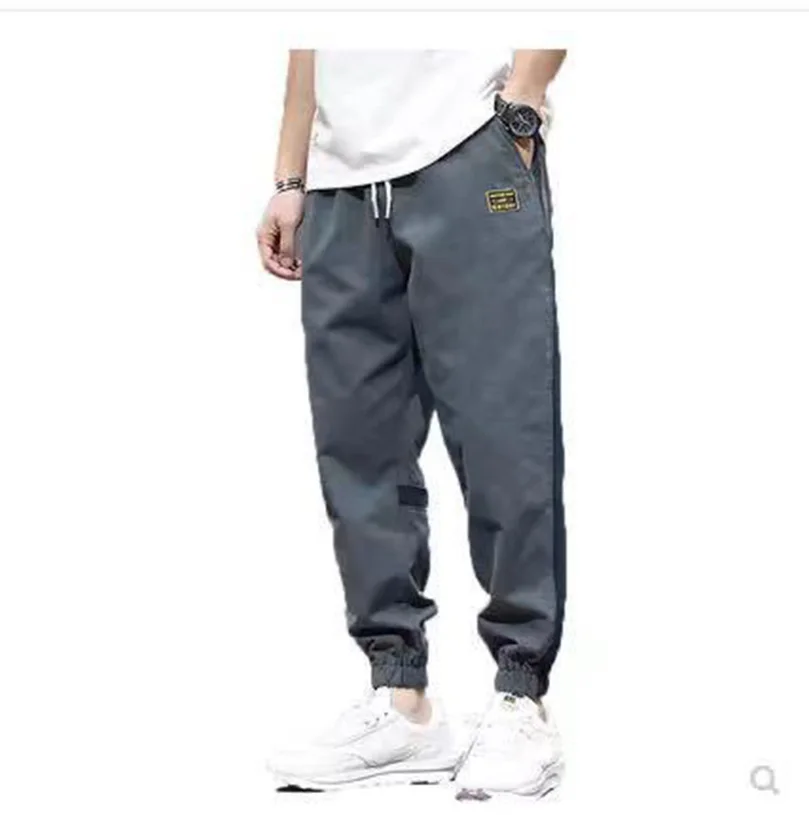 

Spring Summer Harajuku Style Harem Pants Nine-Point Casual Trousers Men Loose Large Size Streetwear Trend Cotton Men's Joggers