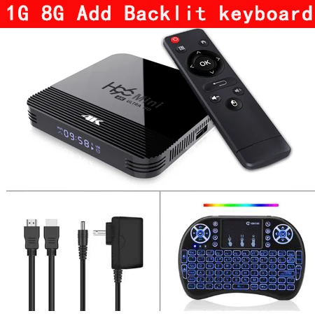 Android 9,0 Smart tv Box H96 мини 2 Гб 16 Гб медиаплеер четырехъядерный 5G Wifi 4K BT Google плеер Youtube Netflix телеприставка 1GB8G - Цвет: 1G 8G Add keyboard