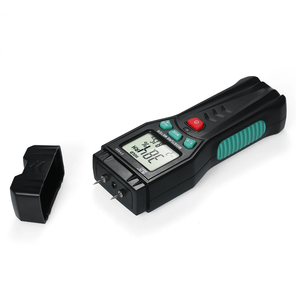 FUYI Digital Damp Meter Detector Wood Moisture Meter Wood Moisture Tester with 7 Modes LCD Backlight Data Hold Function