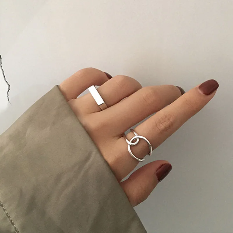 Creative Simple Geometric Ring Women Handmade Open Rings Minimalist Couple Engagement Party Jewelry Gifts Accessories | Украшения и