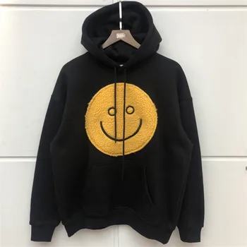 

Flocking BIg Smiley face Hoodie 2020 Hole high quality Pullover