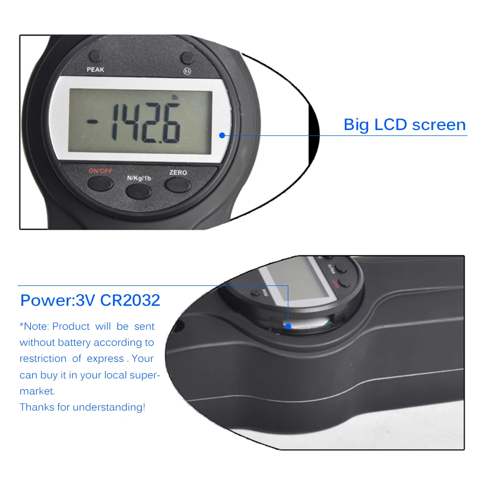 US $70.99 Professional Digital Force Gauge Push Pull Meter Dynamometer Measuring Instruments SDF Force Gauge With 5 Side Heads