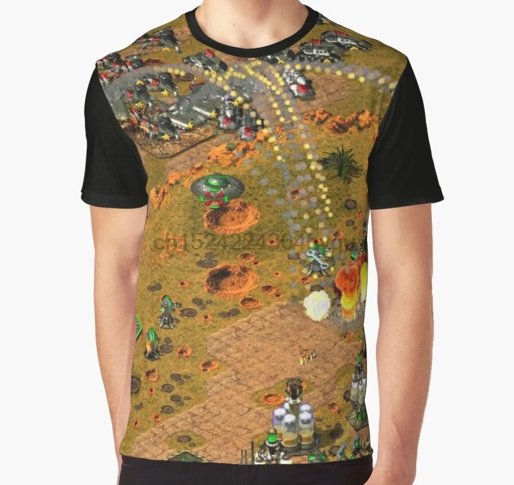 All Over Print 3D Tshirt Men T Shirt Command and Conquer Red Alert 2 In-Game RUSH Shirt Full Print Big print Graphic T-Shirt