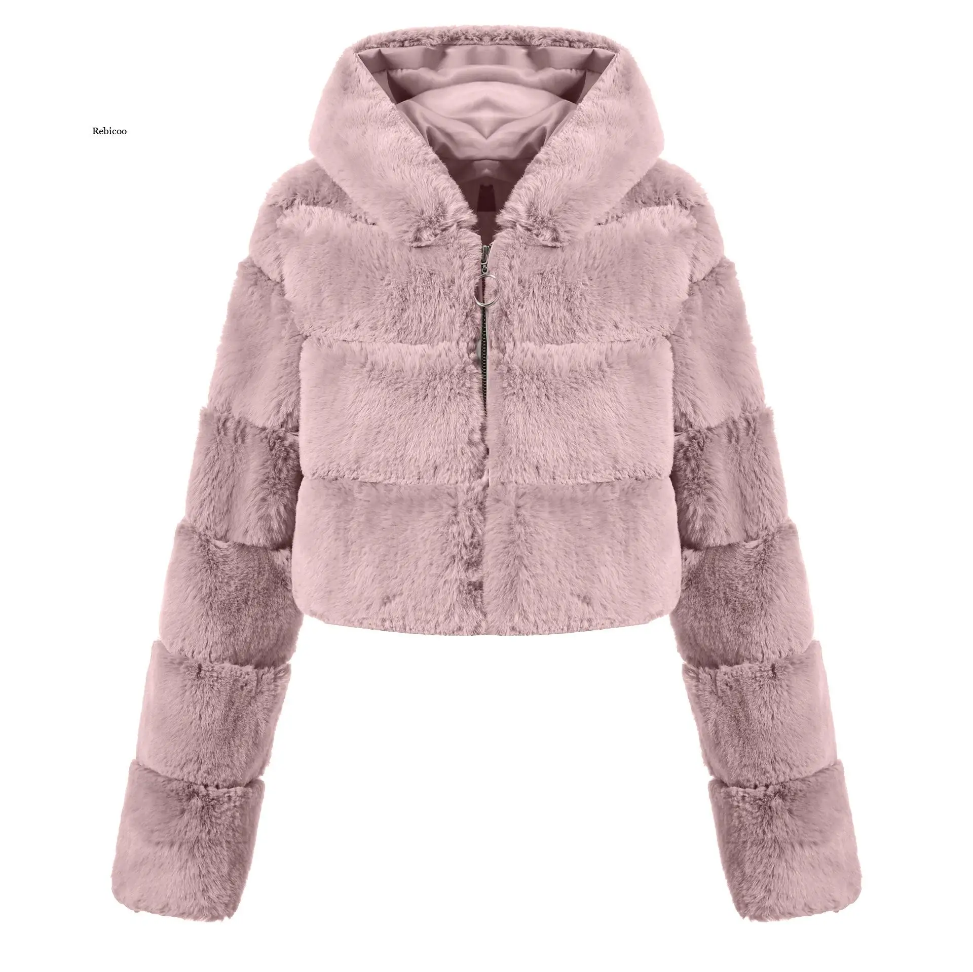 Cappotto Di Pelliccia Di Visone Finto Nero Corto Di Lusso Invernale Da Donna Con Cappuccio Manica Lunga Spessa Calda E Soffice Giacca Pelosa