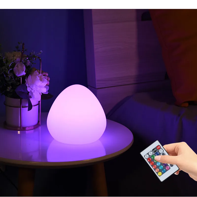 Luci notturne a LED con telecomando, lampada da tavolo a LED creativa per camera da letto, soggiorno, luce d'atmosfera ricaricabile tramite USB, lampada da scrivania a LED RGB_voghion.com