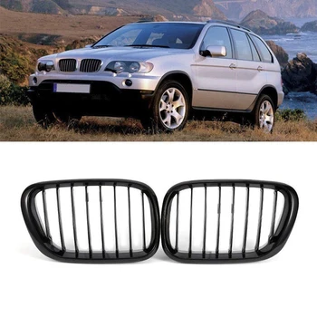 

Gloss Black Front Hood Kidney Center Grille Grills Grill for BMW X5 Series E53 1999-2003 51138250052 51138250051
