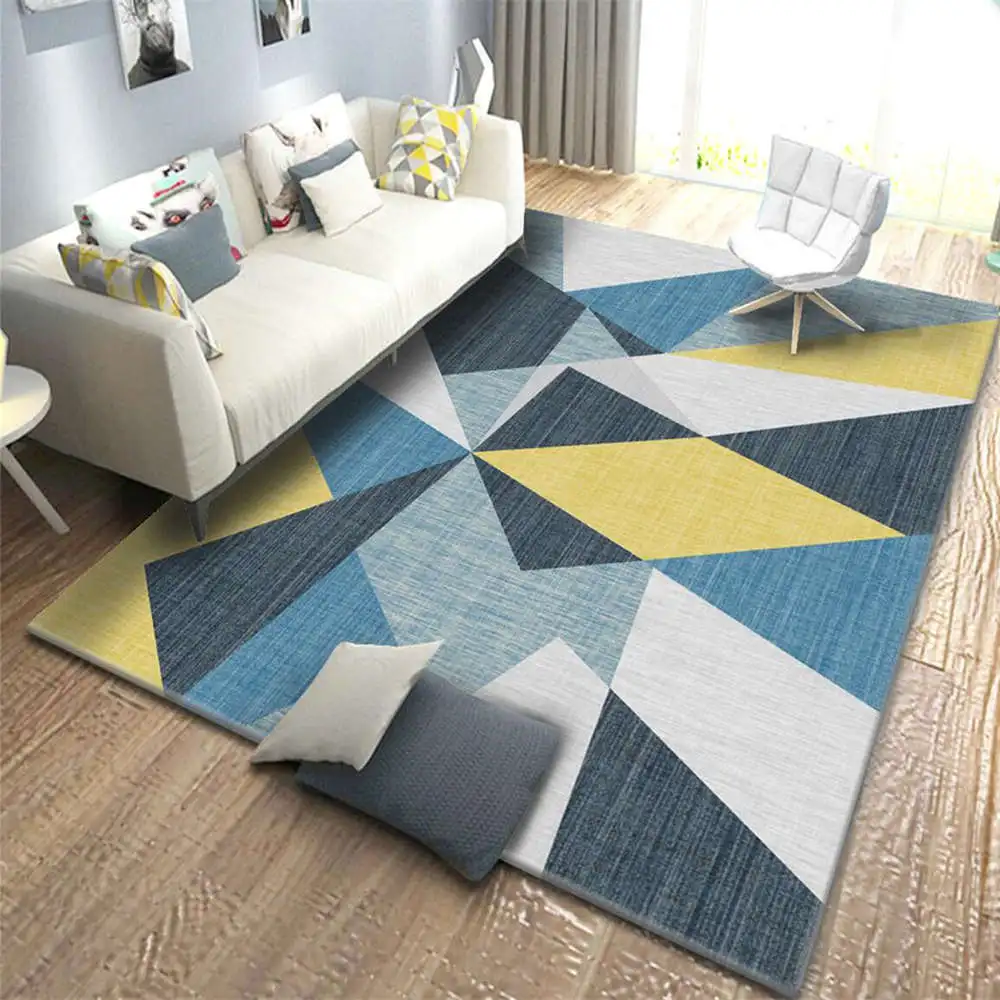 Современный Модный Стильный коврик для гостиной, мягкий фланелевый прикроватный коврик для дома, декоративная Геометрическая, треугольная, для дивана, для гостиной