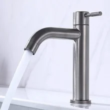 Faucet Stainless Steel Brushed Basin Faucet Bathroom Accessories Wash Basin Single Cold Bathroom Faucet Kitchen Accessories