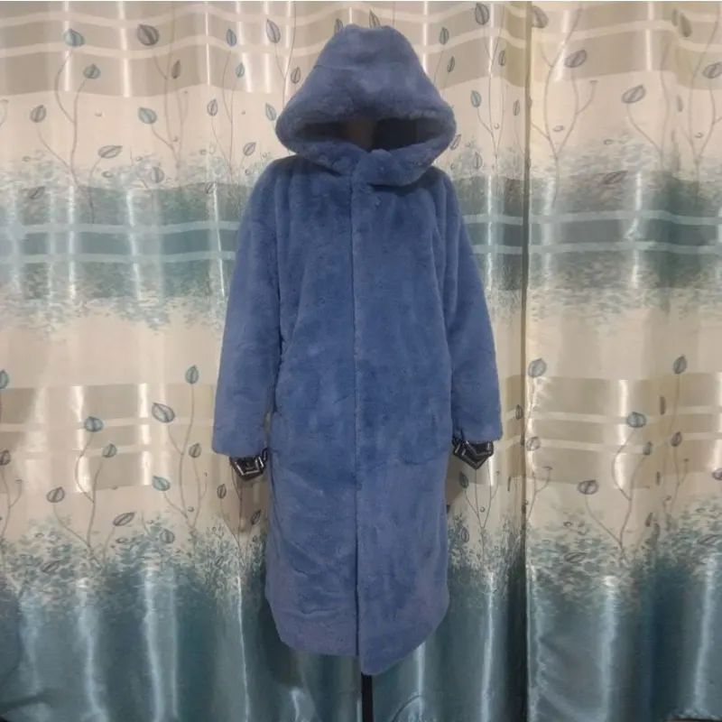 Пальто из искусственного меха зимняя куртка Женская норковая шуба женское Свободное пальто роскошное утолщенное теплое женское длинное плюшевое пальто большого размера