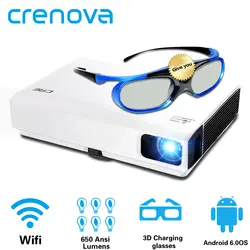 CRENOVA 2019 новейший лазер проектор для Full HD 1080 P домашний театральный фильм проектор Android DLP HD 720 P WI-FI мультимедийный проектор с технологией Bluetooth