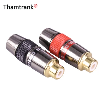 

10Pcs/5Pairs RCA Connector Gold plated RCA Plug Jack Socket audio adapter black&red in 1pair speaker plug