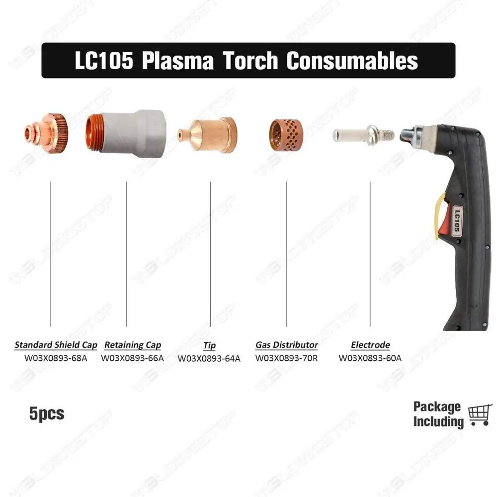 '1.1mm para Tomahawk Bocal Ponta 0.043 Tip 1538 Cortador Lc105 Plasma Tocha Qty-5 ws Aftermaket Kp2845-5 40a W03x0893-61a - Image 5