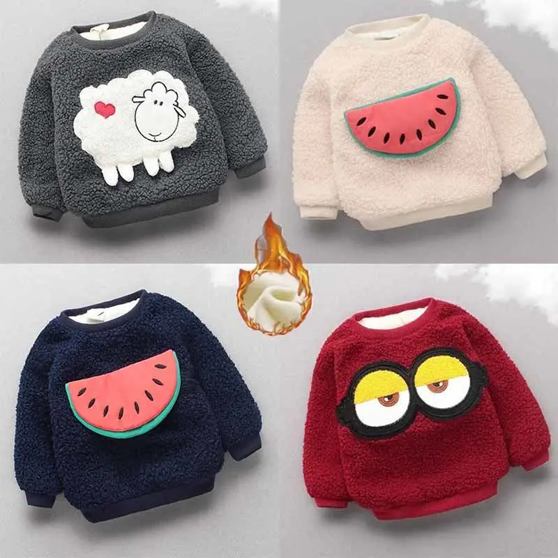 BibiCola/свитера для малышей; осенне-зимняя одежда для мальчиков и девочек; теплые свитера с рисунком; детский плотный Повседневный бархатный костюм; детская одежда