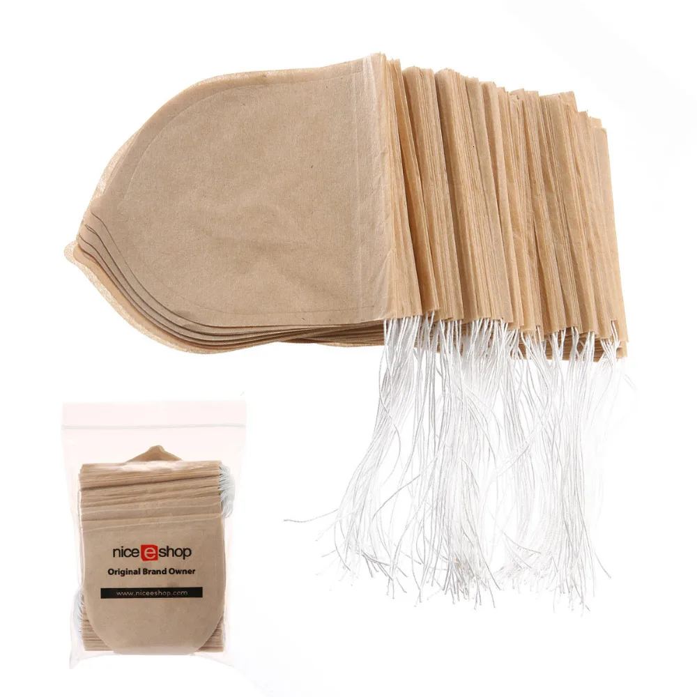 

Tea Bags 100Pcs Loose Tea Herb Leaf Infuser Sealed Drawstring Bag Filter Teabags 9.3 X 8.3cm Disposable Empty Tea Bag Filter