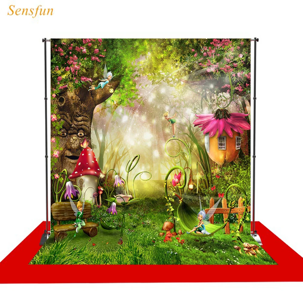 

Sensfun Photographic Background Spring Magic Forest Fairy Mushroom Backdrop Photocall Photo Studio Photophone Shoot Props