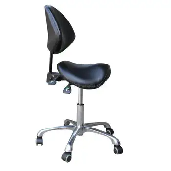 

Standard Dental Mobile Chair Saddle Doctor's Stool PU Leather Dentist Chair Spa Rolling Stool with Back Support for Beauty