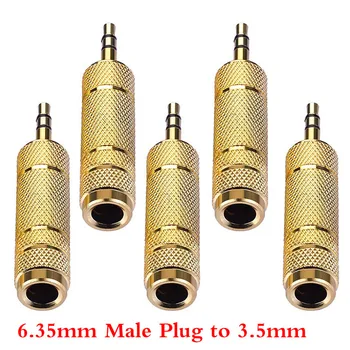 

6.35mm Male Plug To 3.5mm Female Connector Headphone Amplifier Audio Adapter Microphone AUX 6.3 3.5 Mm Converter TXTB1