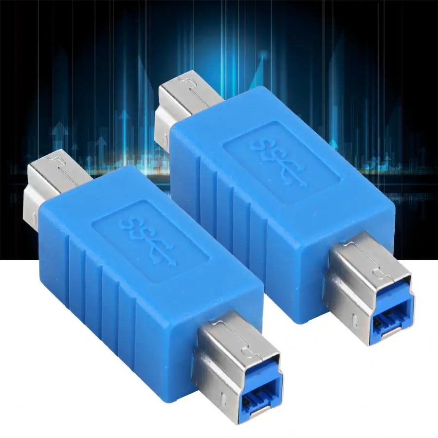 USB3.0 Тип B штекер 3,0 Тип B Мужской синий Суперскоростной адаптер передачи данных конвертер