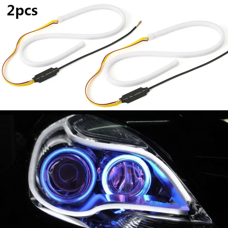 45cm Flexible headlight white+yellow LED DRL Strip light with turn signal for VOLVO XC90 XC40 XC30 XC60 V70 S80 S90 S60 | Автомобили и