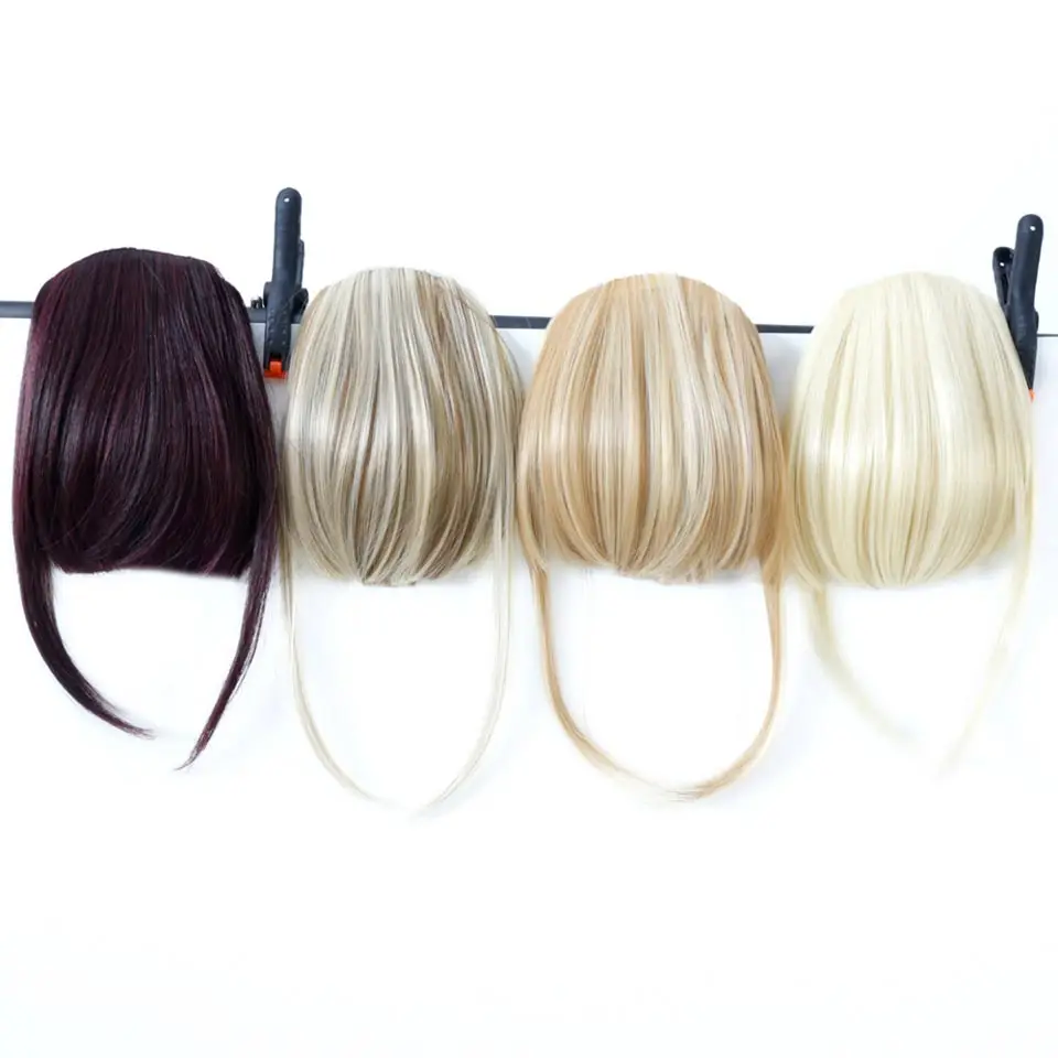 TALANG Neat Front Fringe Clip In  Hair Bangs  Hair Extensions Sweeping Side Blunt Bang Natural Black Brown Hairpieces