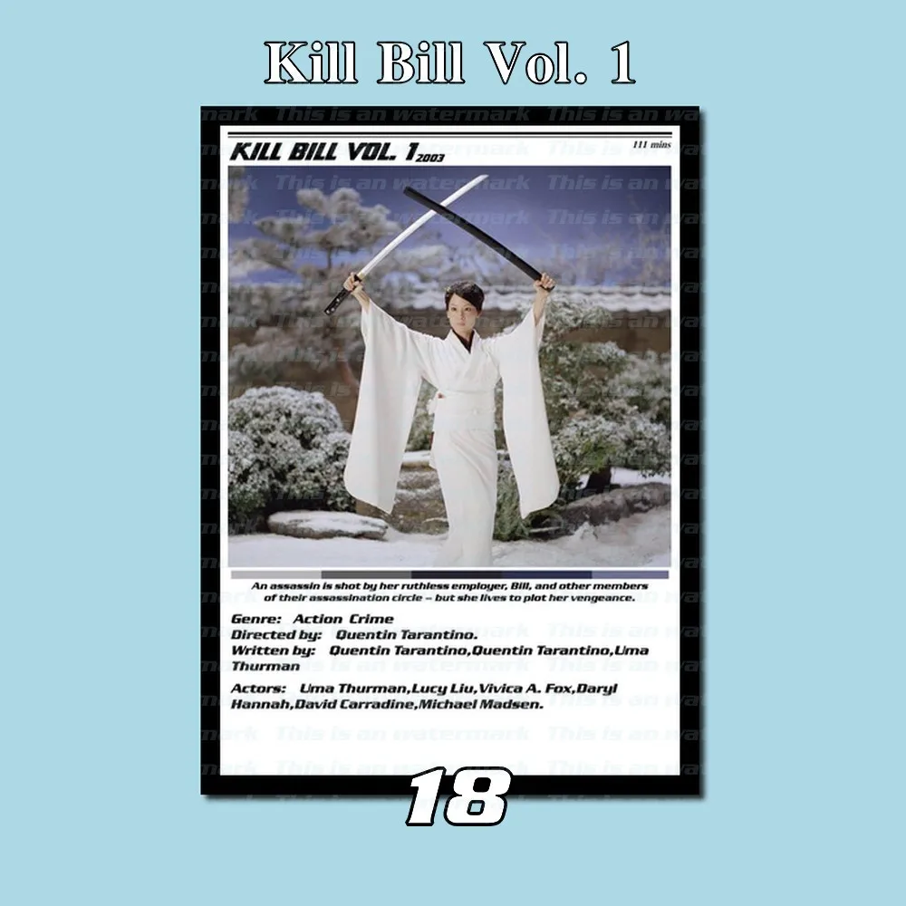 Kill Bill VOL 1 Movie POSTER Lightweight Polar Fleece Throw Blanket 