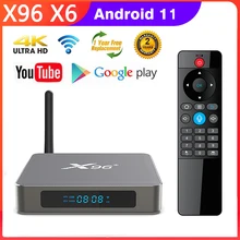 

X96 X6 Android 11.0 TV Box Rockchip RK3566 8GB 128GB Support 4K USB3.0 2T2R MIMO 5G Dual Wifi 1000M Set Top Box TV Receivers