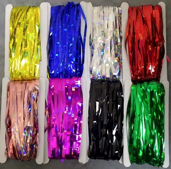 mix color 200x100cm shimmering Gold Silver Metallic Tinsel Curtain Foil Room Shiny Pub party Stage wedding decoration backdrop Background - Color: mix color