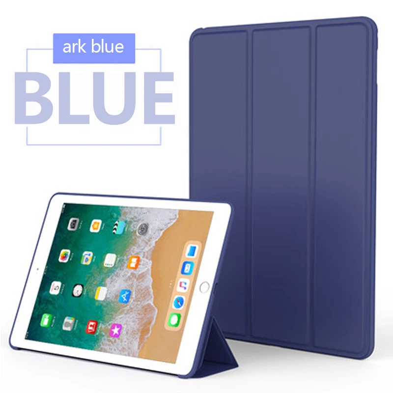 For iPad 2018blue UTHAI E003S для iPad 9,7 ультратонкий Магнитный чехол " умная Обложка на заднюю панель из искусственной кожи защитный чехол Автоматический Режим сна/пробуждения чехол - Цвет: For iPad 2018blue