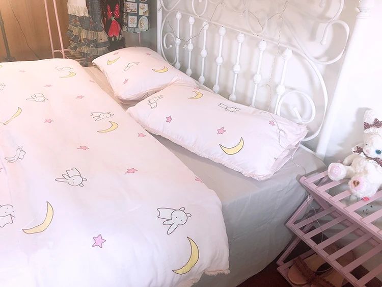 Korean Bunny and Carrot Print Supreme Polyester Bedding Set - Youeni