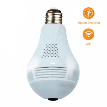

Light Bulb Security IP Camera WiFi 360 Degree Panoramic Fisheye Home Video Security Surveillance Two Way Audio Wireless Control