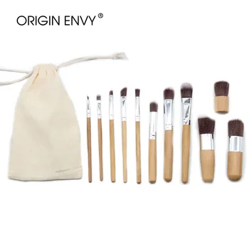 

ORIGIN ENVY 11Pcs Makeup Brushes Tool Set Wooden Handle Exquisite Cloth Bag Eye Shadow Foundation Powder EyelinerMakeup Brush