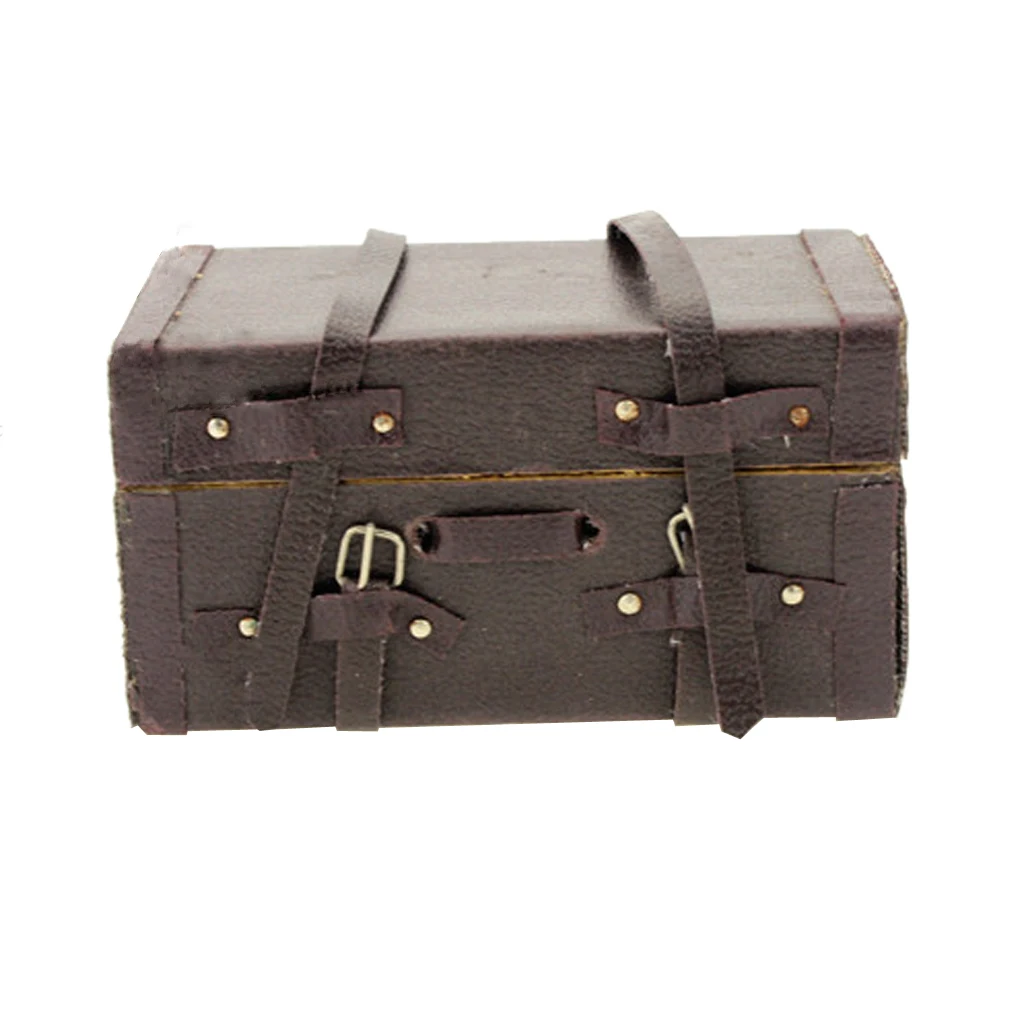 Antique 1/12 1/6 Scale Doll House Suitcase for BJD Room Living Scene Model