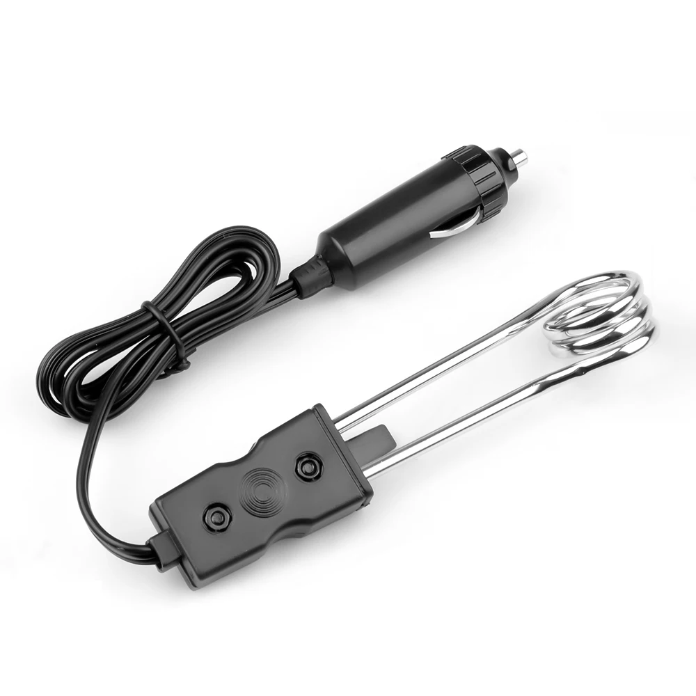 Portable 12V Car Immersion Heater Auto Electric Tea Coffee Water Heater Black,Black 