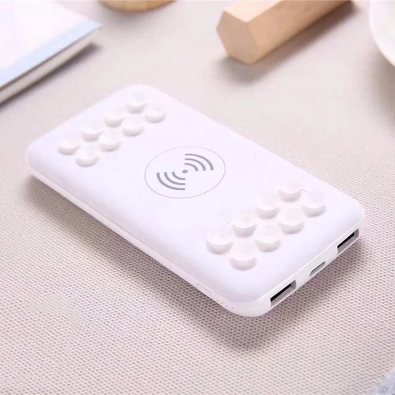 Новое поступление 8000 mAh power Bank 2.1A Быстрая зарядка присоска Беспроводная портативная зарядка power bank Внешняя батарея для samsung - Цвет: White