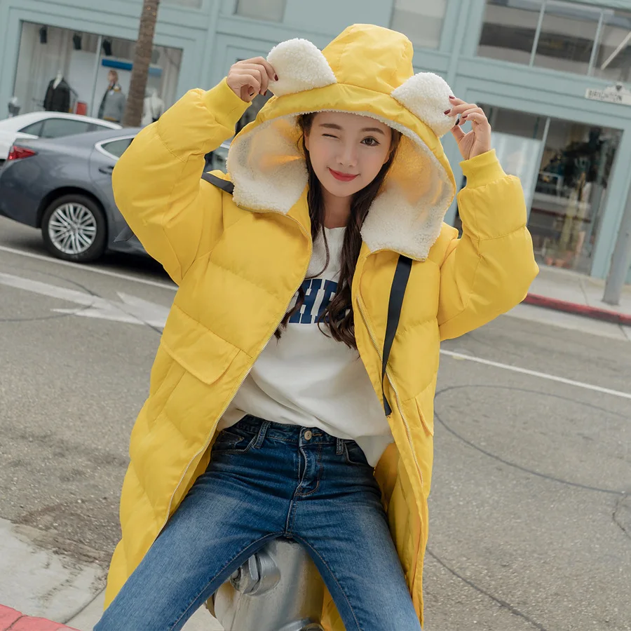 

Large Cargo Hot Selling Continuous Do Winter Bear Ear Mid-length Cotton-padded Clothes 8402-280 ()