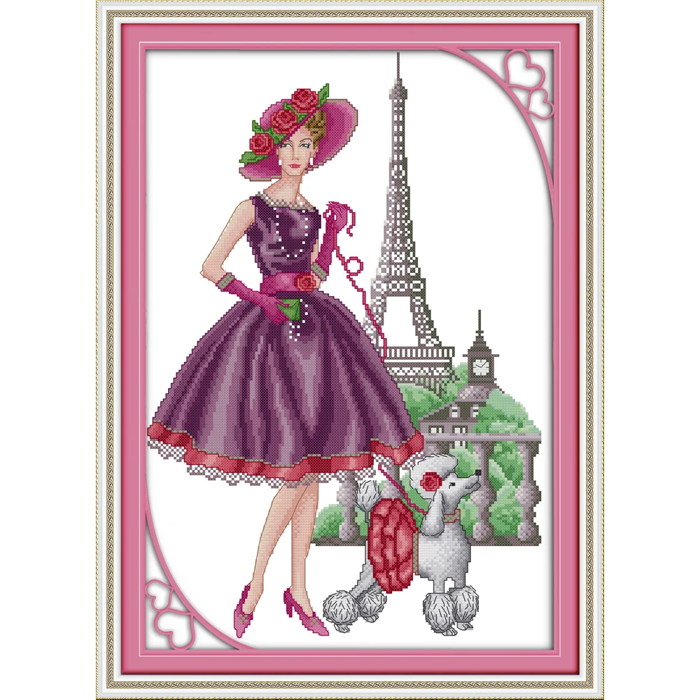 Everlasting Love Paris Модный китайский набор крестиков экологичный хлопок с прозрачным