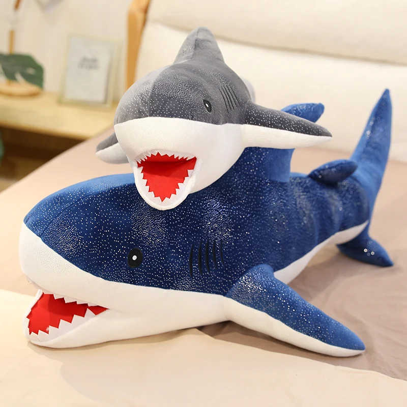 New Hot Huggable Lovely Big Size Soft Toy Plush Shark Stuffed Toys Sleeping Cute Pillow Cushion Animal Gift For Children