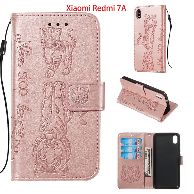 

2019 Flip TPU Leather Mobile Cases Redmi K20 Pro 7A NOTE 7 PRO Cover Case Cat Wallet Book Bag on For Xiomi MI 9T PRO Tiger Case