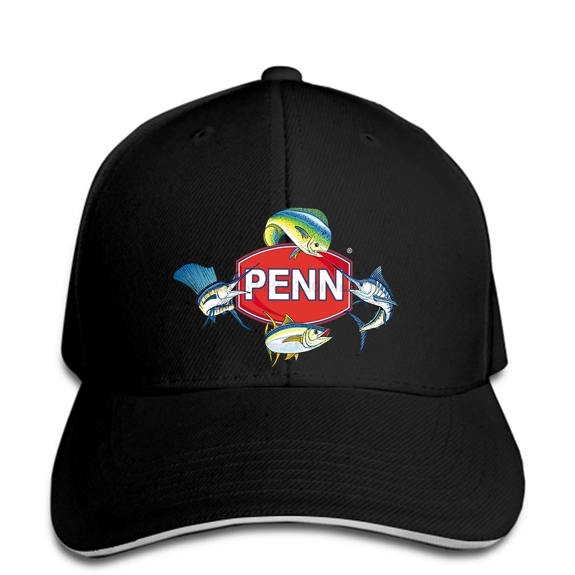 Baseball Cap New Popular PENN FOUR FISH FISHINGER REELS Men Black Graphic Letter Snapback hat peaked |