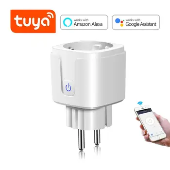 

WiFi Socket 16A Smart EU Plug Tuya Smart Life Socket Home Outlet Power Monitor Voice Control Work with Alexa /Phone/Google Home