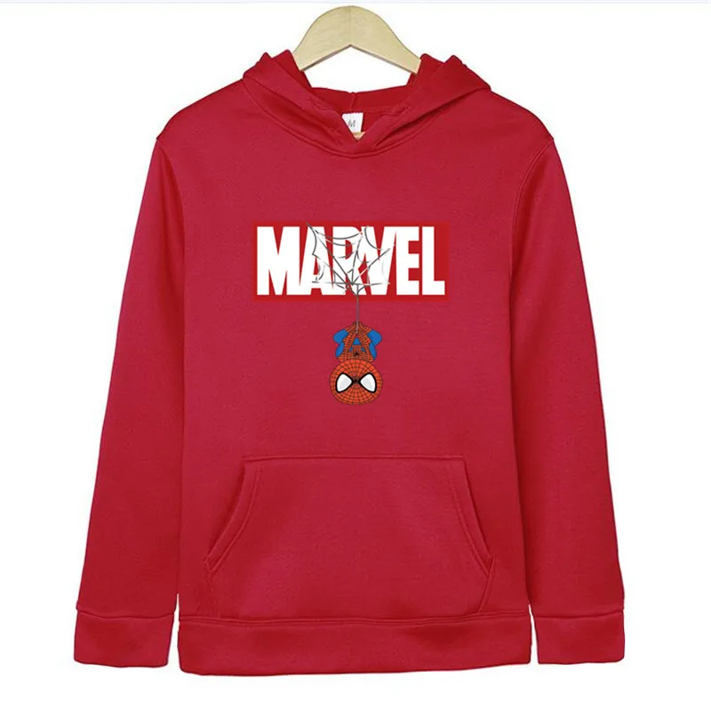 Зимние мужские Marvel Comics Человек-паук Железный человек толстовки с капюшоном осень Забавный принт Мода супергерой мультфильм уличная куртка