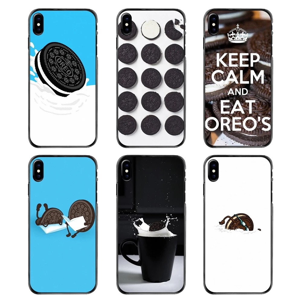 

For Samsung Galaxy Note 2 3 4 5 S2 S3 S4 S5 MINI S6 S7 edge S9 S8 Plus Cartoon Many Oreo Cookie Milkshake Pattern Phone Bag Case