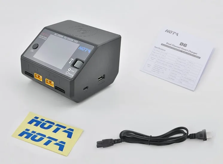 HOTA  D6 Pro Smart Charger AC200W DC650W 15A for Lipo LiIon NiMH Battery with iPhone Samsung Wireless Charging