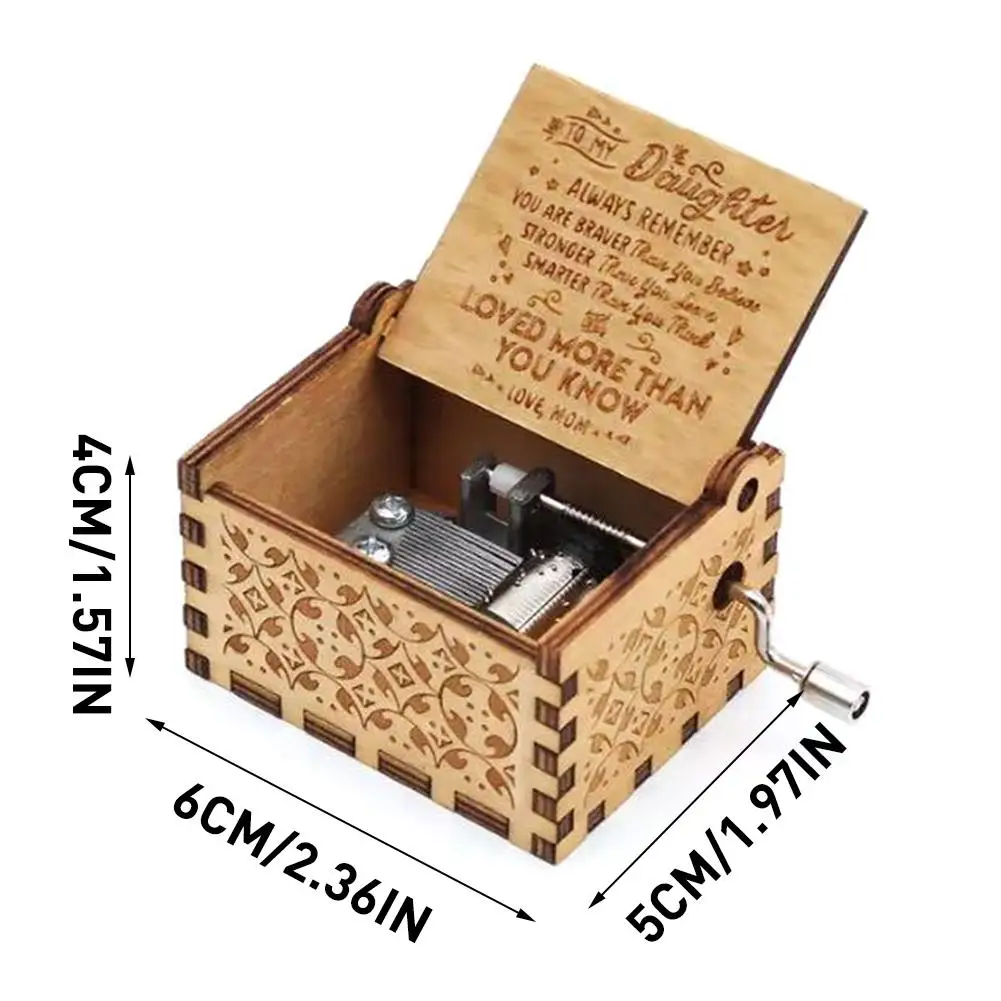 Рождественский подарок ручной работы Классическая Музыкальная Коробка с гравировкой сосны ручная деревянная музыкальная шкатулка You Are My Sunshine Crafts Kids