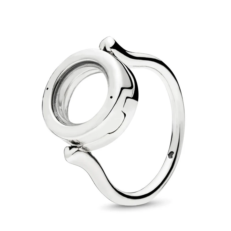 

2019 NEW 100% 925 Sterling Silver 1:1 Authentic Floating Locket Ring Suitable for DIY Small Decoration Original Jewelry Gift
