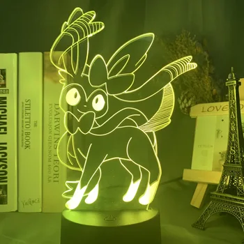 

3D Optical Lamp Game Go Sylveon Figure Nightlight for Girl Room Decor Lighting Color Changing Led Night Light Gift