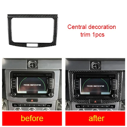 Для Volkswagen MAGOTAN 2012- CC 2012- passat B7 отделка из углеродного волокна 1 шт - Цвет: Central display trim
