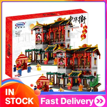 

XingBao Official 01003 Street Series Ancient Chinese Architecture MOC China Town Yihong Brothel Building Blocks Bricks Toys