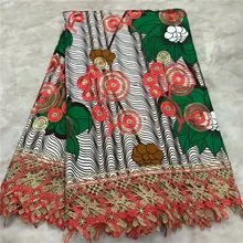 Высокое качество Новое поступление Анкара хлопковые восковые кружева вощеная ткань с Африканским узором вышивка голландский воск с кружевной тканью WD091708